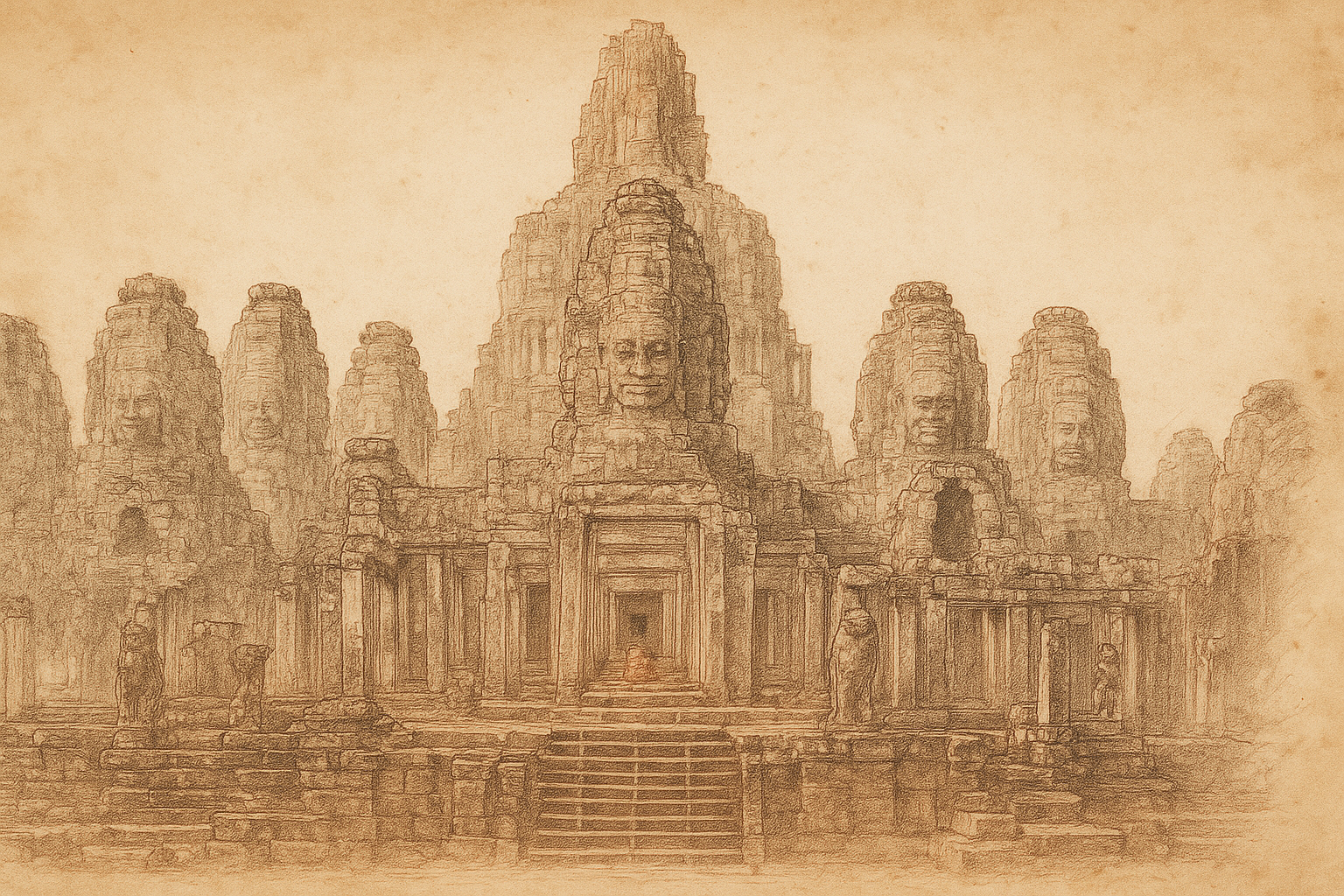 Bayon’s Silent Wall · A Poetic Meditation on Sacred Stone