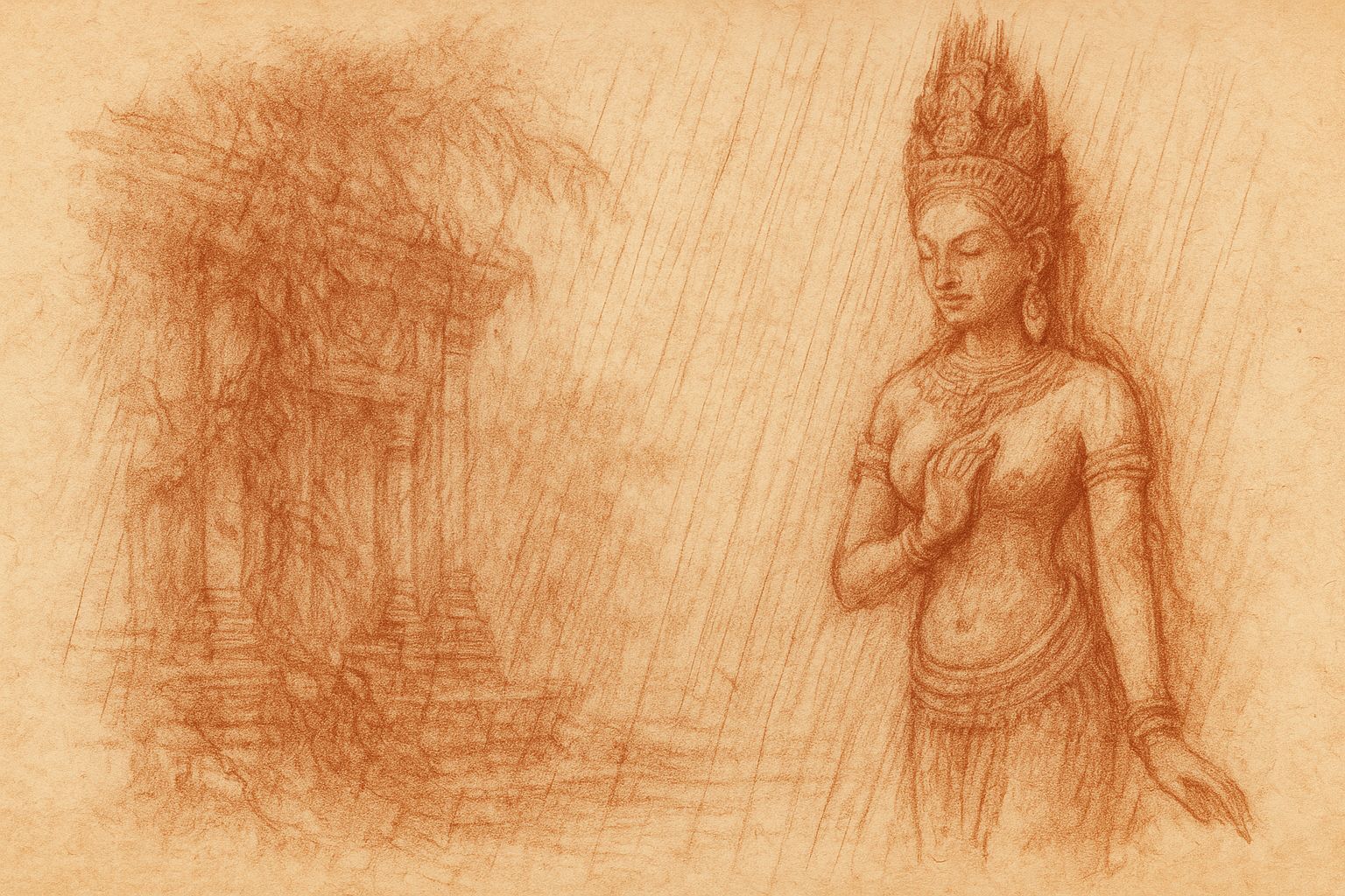 The Apsara in Rain