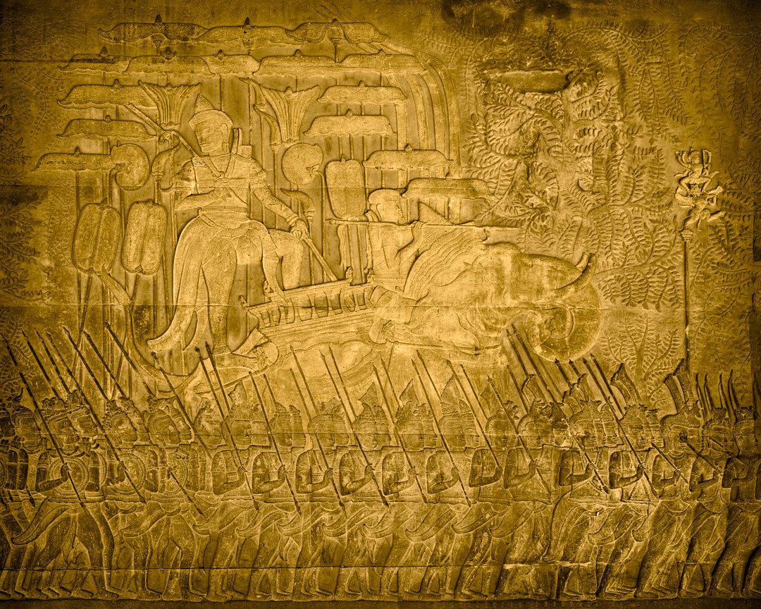 Suryavarman II on Parade, Study II, Angkor Wat Temple, Cambodia. 2020 by Lucas Varro