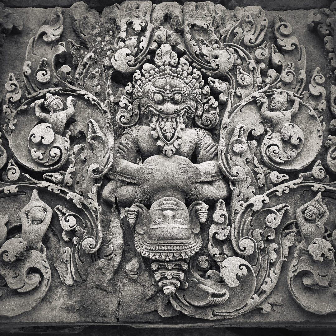 Vishnu Narasimha Slaying Hiranyakashipu, Banteay Srei Temple, Angkor. 2020